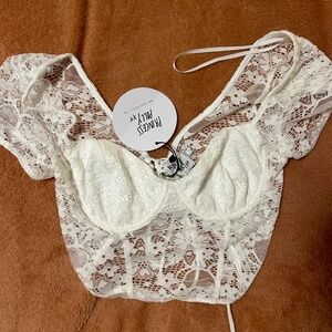 NWT lace corset top